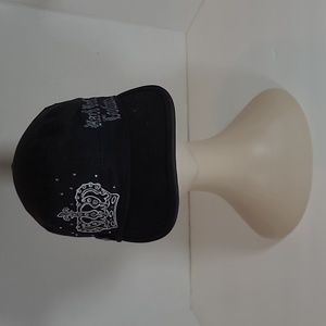 Hard Rock Couture Cafe Hollywood Florida Hat Bling Adj Strapback Black EUC